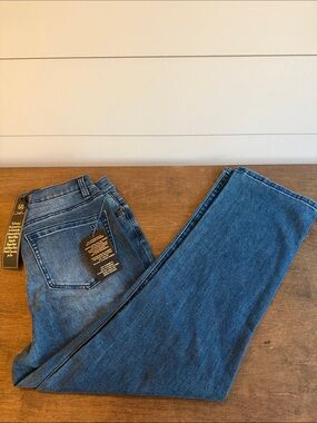 DG2 by Diane Gilman Mid-Blue Straight Leg Jeans